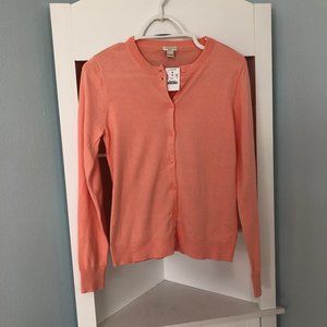 NWT J Crew peach "Caryn" button cardigan, size S